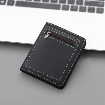Vertikalni denarnica moška kratka z zadrgo moški vokalni design moške mala denarnica