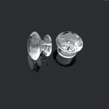 20PCS 18 MM Premer Jasno, Kristalno Diamantno obliko Vrat Potegnite Ročico Pregleden Akril Gumb Kabinet Predal gumbi Doma Dekoracijo