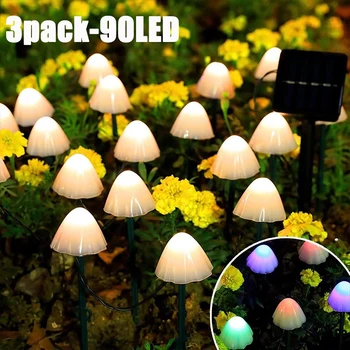 10-30 LED Sončne Niz Luči Mushroom Vila Lučka Pot Travnik Krajine na Prostem Božič Vrt Teraso Garland Ulica Dekoracijo