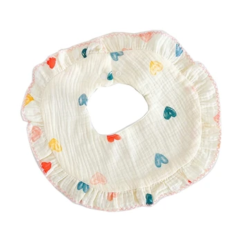 N80C Baby Slinčki Cvetlični Slinjenje Slinčki za Uživanje Otroka Začetnih hlače z Oprsnikom Brisačo Ruffle Burp Krpo Malčka, Visoko Vpojne Hranjenje Slinčki
