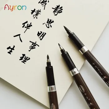 3 kos/veliko Kaligrafsko Pero Japonska Materiala Krtačo za Podpis Kitajskih Besed, Učenje Tiskovine Umetnosti Marker Pisala, Šolske Potrebščine