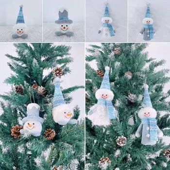 Modro Beli Božič Doll Svetlobe Stranka Dobave LED Luči Plišastih Žareče Snežaka Festival Okraski Doma Dekoracijo Spusti Ornament