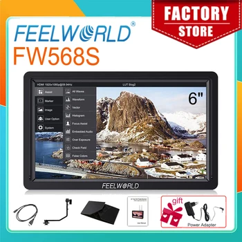 Feelworld 6 Inch FW568S Na Fotoaparat, Video Monitor, 1920*1080 4K HDMI 3G-SDI 367PPI 1000:1 Strokovni Broadcast Področju Monitor