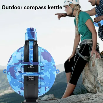 580ML Ustvarjalne Kompas Prikrivanje Šport grelnik vode silikagel Zložljiva Vode Pokal Prenosni grelnik vode Izposoja Steklenica za Vodo