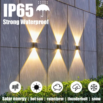 2/6/8 LED Solar Wall Lučka na Prostem Nepremočljiva Sončno energijo Svetlobe NAVZGOR in Navzdol Osvetlitev Doma Vrt Verandi Dvorišče Dekoracijo