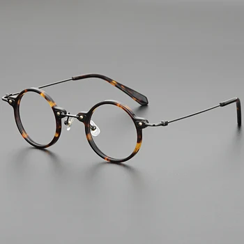 Vintage očal okvir moške, Visoke kakovosti acetat krog optična očala za Kratkovidnost obravnavi žensk recept jasno očala