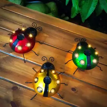 Sončne Svetlobe LED za Dvorišču Krajine na Prostem Ladybug Sončne Svetilke Vrt, Dvorišče Teras Ornament Nepremočljiva Proti Koroziji