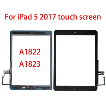 10Pcs/veliko 2017 A1822 A1823 Zaslon na Dotik Za iPad 5. Generacija Računalnike Zunanji LCD-Plošča sprednjega Stekla Z Nalepko