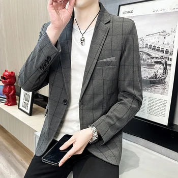 Obleko Priložnostne Plašč Moški Novo Pomlad Jesen Sam Gumb, ki bo Ustrezala korejska Različica Slim Trend Visoke kakovosti Lep Oblačila