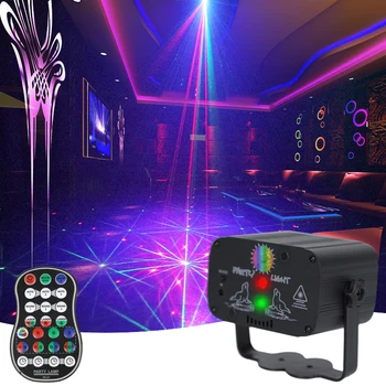 Mini RGB Luč Disco DJ LED Laser Fazi Projektor rdeča modra zelena Lučka USB Polnilne Poroko, Rojstni DJ Lučka za otrok