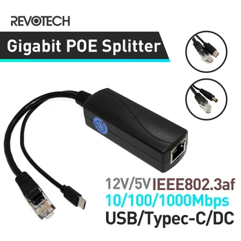 Gigabit PoE Delilnik Mikro USB/Tip-C/DC IEEE 802.3 af 10/100/1000Mbps Power over Ethernet za IP Kamero in Raspberry PI