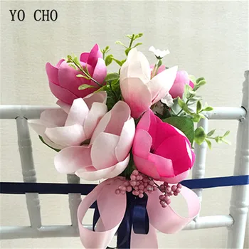 YO CHO letnik umetne svile, cvet domače dekoracijo roza Magnolija Rose Peony stranka dekoracijo zelenja Družico Šopek