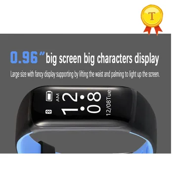 2018 0.96 palca velik zaslon z velikimi znaki Smart Pasu, Bluetooth 4.0 Fitnes Tracker Srčnega utripa Smart Brecelet Manžeta