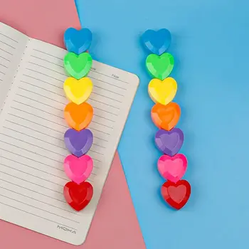 1 Kos 6 Barvno Lytwtw je Srčkan Kawaii Ljubezen Srce Oblika Candy Barve za Osvetljevanje Pisarni Šolske Potrebščine Darilo