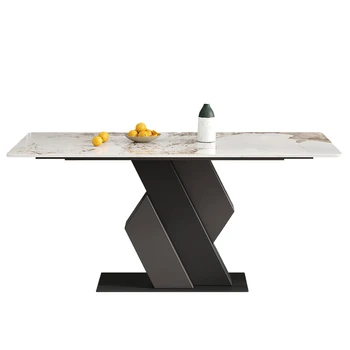 Svetlo rock ploščo tabela sodobne preprosta, lahka nastran high-end minimalističen italijanski luksuzni kamen nova tabela,