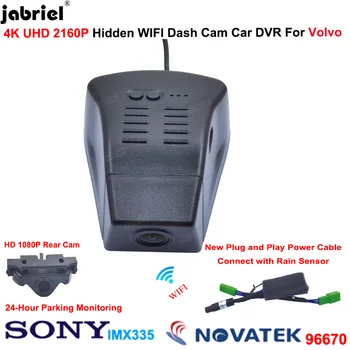 Novo 4K Wifi Avto DVR Dash Cam Dvojno Objektiv Video Snemalnik 2160P Vožnje Diktafon 24H Avto Kamer za Volvo XC90 B5 B6 2022 2023 2024