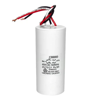 cbb60 kondenzator Tremi linijami štiri štiri linije dvojno kondenzatorji 450V motornih žerjav žerjav, začenši univerzalni kondenzator