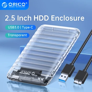 ORICO 2.5 inch Pregleden SATA da USB3.0 / Tip-C Trdi Disk Primeru Orodje Brezplačno Zunanje HDD Ohišje za Prenosni RAČUNALNIK SSD/HDD 6Gbps