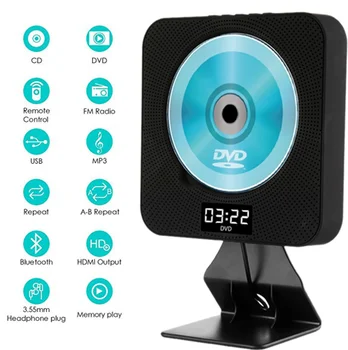 Vroče CD DVD Predvajalnik Glasbe Bluetooth, združljiva Namizje Wall Mount Smart Dvd Predvajalnik Daljinski upravljalnik Hi-fi Zvočnikov FM Radio, USB MP3