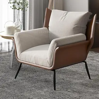 Enojni kavč, stol sodobno minimalistično dnevna soba oblikovalec stol, sedlo usnja široko gnezdo minimalističen italijanski prosti čas stol luksuznih