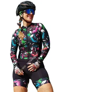Žensko Kolo Triatlon Obleko Long Sleeve Kolesarjenje Jersey Postavlja Nove Pojdi Jumpsuit Maillot Ropa Kolesarska Oblačila Kolesarska Obleka