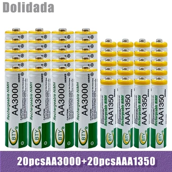 BTY – Batterie NiMH Polnilne 1,2 V AA 3000mAh + 1,2 V AAA 1350mAh, Prelijemo Télévision Prenosni DVD, Téléphone Télécommande LED
