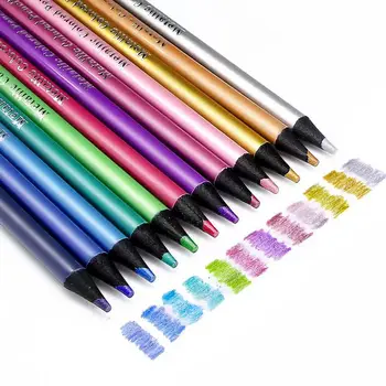 12 Barve Kovinske Barve Barvice Risalno Risal Nastavite Kolorit Barvni Svinčniki Brutfuner Poklic Umetnost Potrebščine Za Umetnika