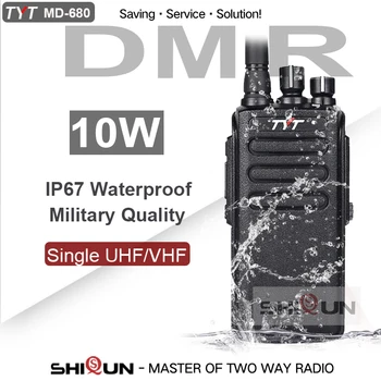 TYT MD-680 Walkie Talkie 10W TDMA Digitalnih Radijskih IP67 136-174Mhz VHF MD680/MD358 UHF 400-480MHZ DMR Digitalni 10KM Nepremočljiva Radio