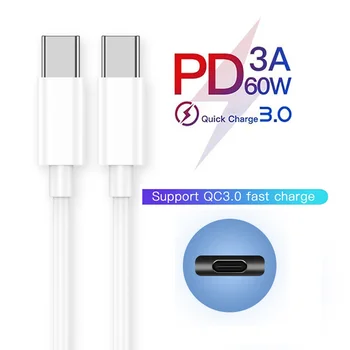 PD 60-VATNE Hitro Kabel za Polnjenje, Tip-C Tip-C Kabel Za Realme Samsung Xiaomi Polnilnik USB, C Kabel za iphone Polnjenje Podatkovnega Kabla