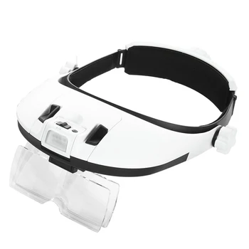 Vgrajenih v glavo Povečevalna Stekla USB Polnilne Branje Povečevalna Očala 8LED Glavo Loupe Glavo Popravila kateri je daljnogled