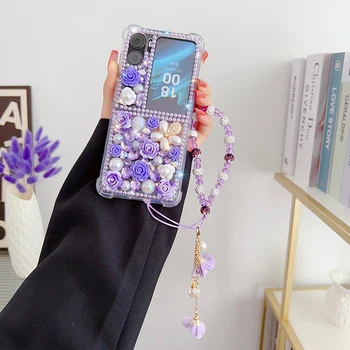 Primer NASPROTNEGA Najdi N2 Flip DIY Flash Rose Cvet Cvetovi Shockproof Mobilni Telefon Primeru Zajema