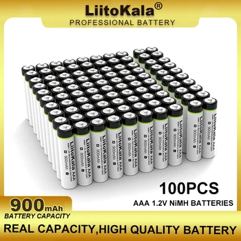 100 LiitoKala PÇS/LOTE AAA NiMH 1,2 V Bateria Recarregável 900mAh Apropriado Par Brinquedos, Ratos, Balanças Eletrônicas, Itd.