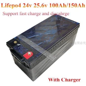 24v 100AH 150ah LiFePO4 Baterije za 25,6 v Sončne energije UPS motorni čoln sončne RV EV 2500w interver ne vodi kislina + 10A polnilnik