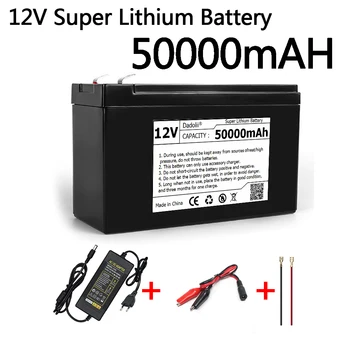 12V Baterija 50Ah 18650 litij-ionska baterija primerna za sončne energije za električna vozila baterije zaslon+12.6V3A polnilnik