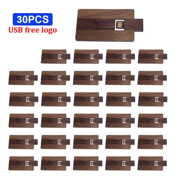 30pcs/veliko ustvarjalnih lesene kartico slog usb po meri LOGO usb flash disk 4GB 8GB 16GB 32GB 64GB usb 2.0 pen drive za poroko