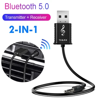 Mini 2 V 1 Bluetooth 5.0 Sprejemnik in Oddajnik Brezžični 3.5 mm AUX Zvok Brezžični Adapter Za Avto Domov TV, MP3, PC