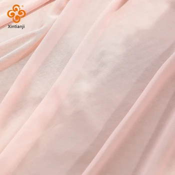 45X150cm 4-način Stretch Mehko Nude Pink Moči Očesa Til Tkanine Za Polovico Metrov za Šivanje Oblačil Varnostno Obleka Poročna Obleka