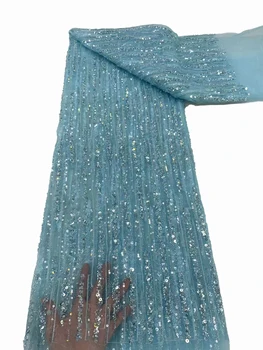 Francoski til navpične črte noge cev bleščica, vezenine, čipke, vezenine poroka stranka obleko tkanine 5 metrov