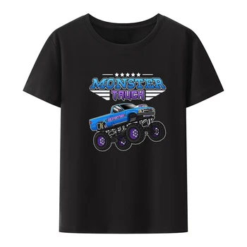 MONSTER TRUCK Racing Car Design Tisk T-Shirt za Moške Camiseta Hombre Svoboden Vrhovi Priložnostne O-vratu T-majice Prosti čas, Udobno Kul