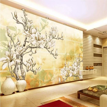 beibehang Sodoben in preprost vzdušje cvet TV ozadju stene po meri, velika zidana zeleno ozadje de papel parede