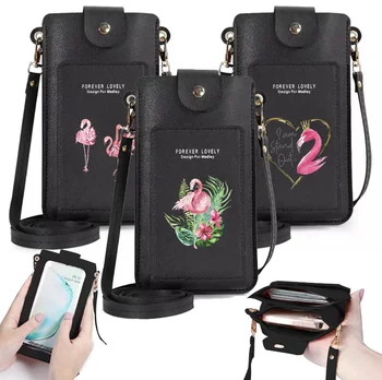 2023 Mobilni Telefon Vrečko za Iphone/huawei/xiaomi/samsung Flamingo Tiskanja na Zaslonu na Dotik Mobilni Telefon Vrečke ID Kartice za Shranjevanje Komplet Sklopka
