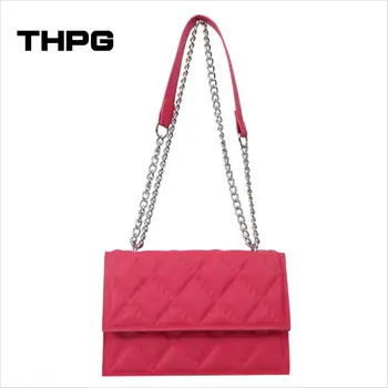 THPG Mode Pu Materiala, Rhombus Kariran Žensk Torba Osebno Preprost Priljubljena Oblika Barva Majhne Messenger Bag