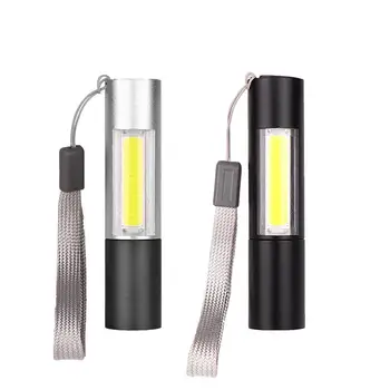 Mini XPE Svetilka COB USB Rechargerable LED Svetilka Taktično Svetilko svetilka z Visi Vrv Zunanji Žep Svetilka