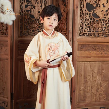 Hanfu Fantje, Otroci Oblačila Kitajski Slog, Bombaža, Konoplje, Mladi Gospodar Oblačila Song Dinastije Bo Ustrezala Otroci Stari Kitajski Tradiciji